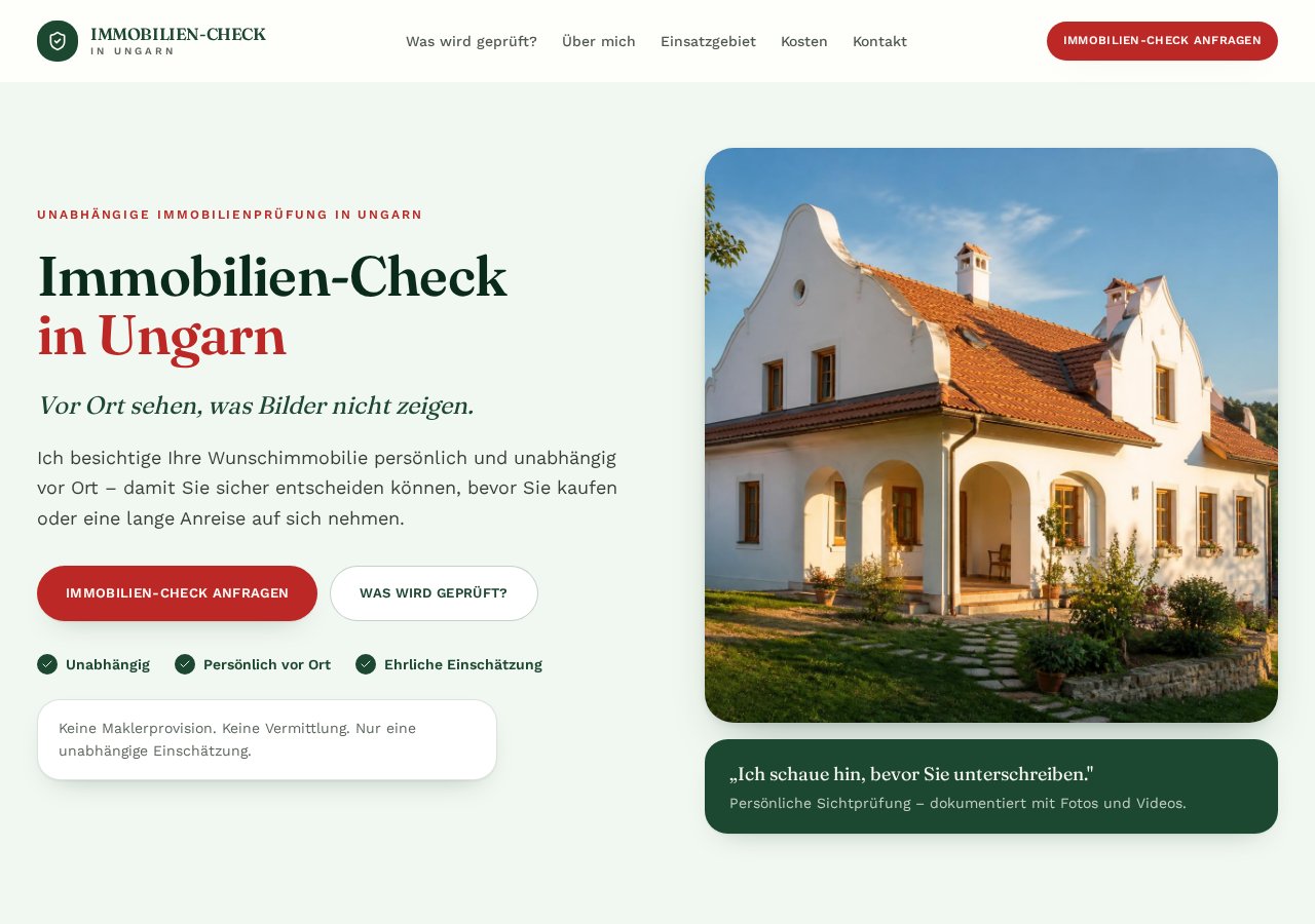 Immocheck Ungarn – weboldal képernyőkép